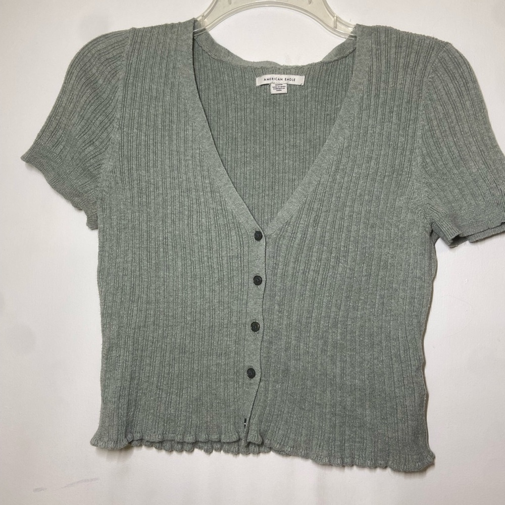 Gray American Eagle Crop top